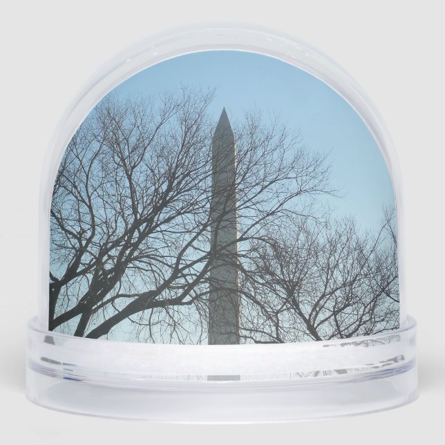 Washington Monument in Winter I Landscape Snow Globe (Front)