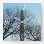 Washington Monument in Winter I Landscape Square Wall Clock