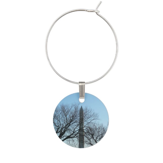 Washington Monument in Winter I Landscape Wine Charm (Front)