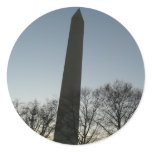 Washington Monument in Winter II Classic Round Sticker