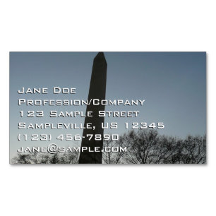 Washington Monument in Winter II Landscape Business Card Magnet