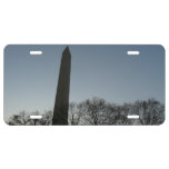 Washington Monument in Winter II Landscape License Plate