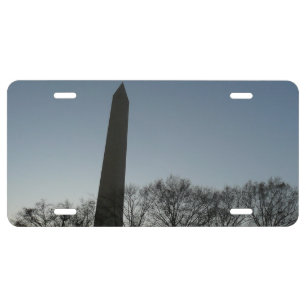 Washington Monument in Winter II Landscape License Plate