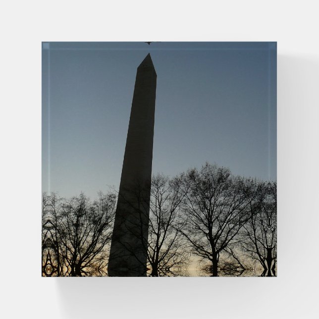 Washington Monument in Winter II Landscape Paperweight (Front)
