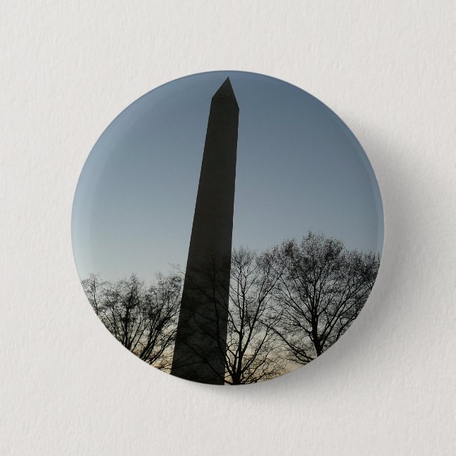 Washington Monument in Winter II Landscape Pinback Button (Front)
