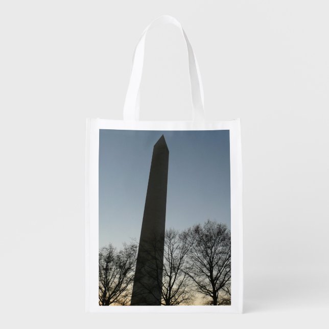 Washington Monument in Winter II Landscape Reusable Grocery Bag (Front)