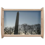 Washington Monument in Winter II Landscape Serving Tray