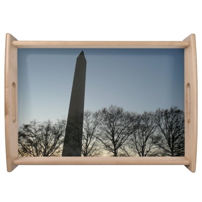 Washington Monument in Winter II Landscape Serving Tray (Front)