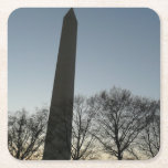 Washington Monument in Winter II Landscape Square Paper Coaster