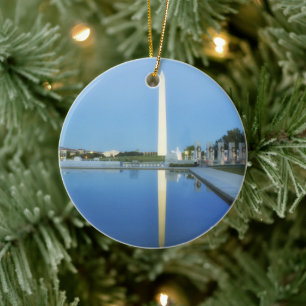 Washington Monument, Reflecting Pool, Washington Ceramic Ornament