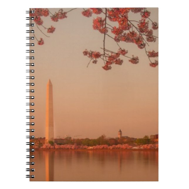Washington Monument Sakura at sunset. Notebook (Front)