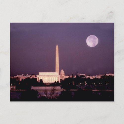 Washington Monument the Capitol and Jefferson Postcard
