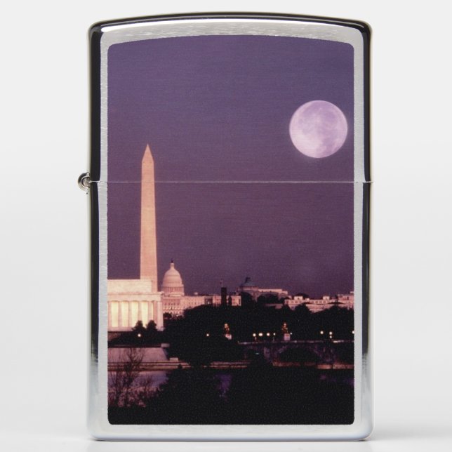 Washington Monument, the Capitol and Jefferson Zippo Lighter (Front)