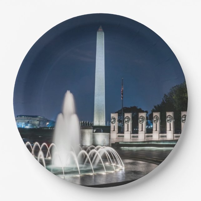 Washington Monument USA George Washington Paper Plates (Front)