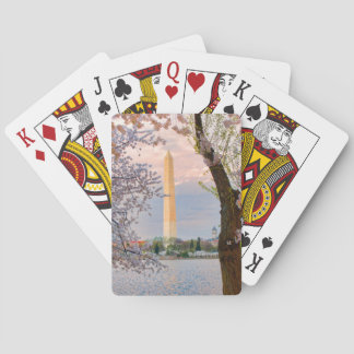 Washington Monument with Cherry Blossoms Poker Cards