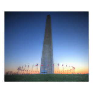 Washington Monument with Orange Sunset Photo Print