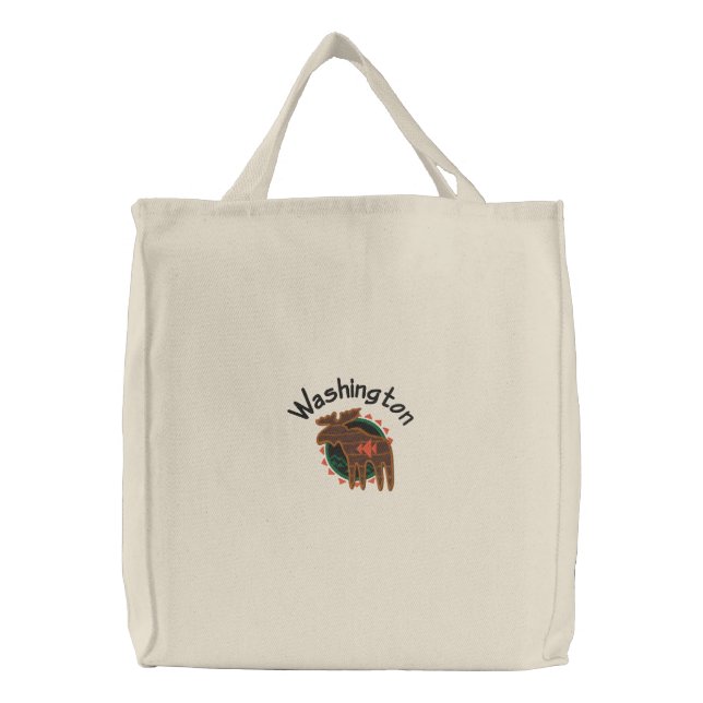 Washington Moose Embroidered Bag (Front)