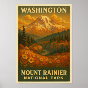 Washington Mount Rainier National Park 02 Poster