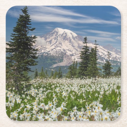 Washington Mount Rainier National Park 1 Square Paper Coaster