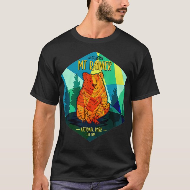 Washington Mount Rainier National Park Tees Bear H (Front)