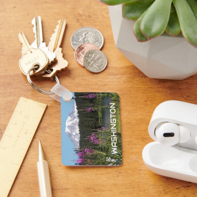 Washington Mount Rainier Wildflowers Photo Keychain (Desk)