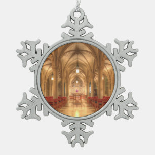 Washington National Cathedral Bethlehem Chapel Snowflake Pewter Christmas Ornament