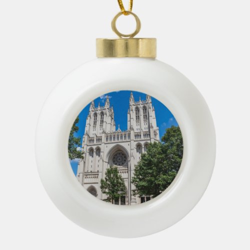 Washington National Cathedral Ceramic Ball Christmas Ornament