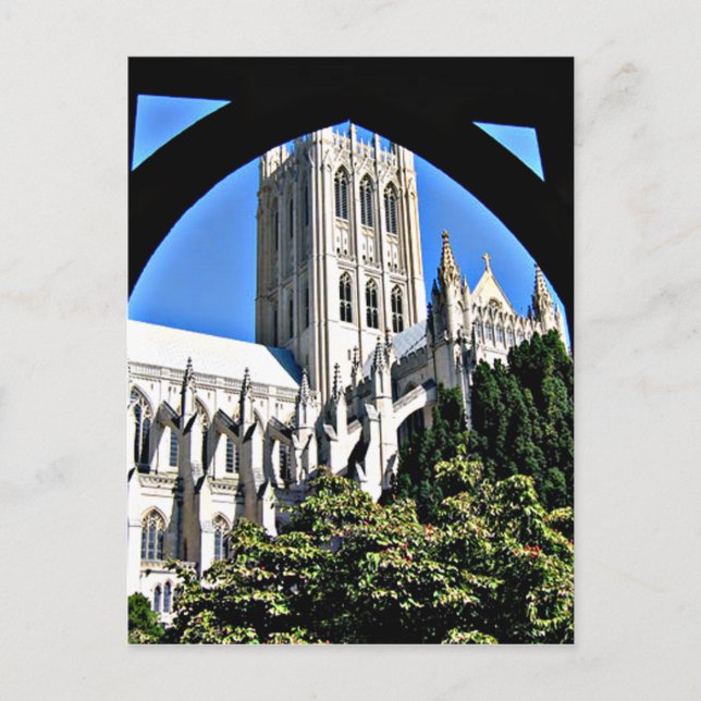 Washington National Cathedral Through Archway Postcard (Front)