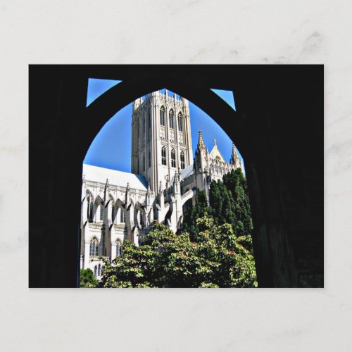 Washington National Cathedral Through Archway Postcard