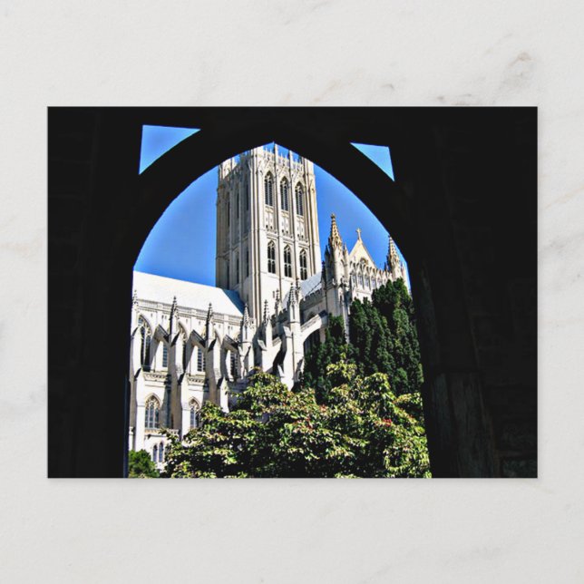 Washington National Cathedral Through Archway Postcard (Front)