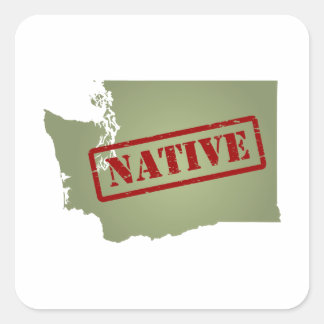 Washington Native with Washington Map Square Sticker