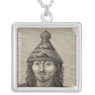 Washington, Neah Bay illustration View Silver Plated Necklace