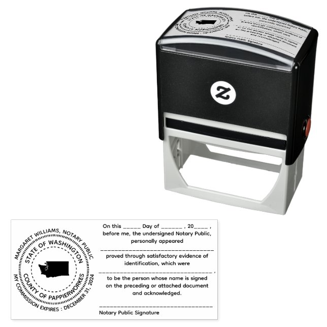 Washington Notary Public Acknowledgement Stamp (In Situ)