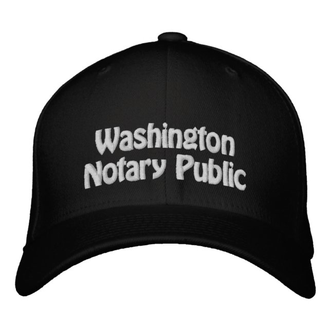 Washington Notary Public Embroidered Baseball Cap (Front)