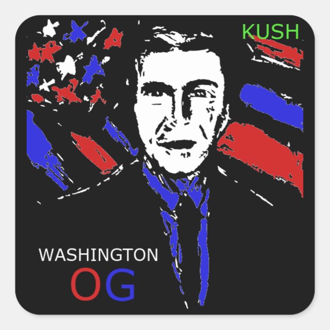 WASHINGTON OG KUSH SQUARE STICKER (Front)