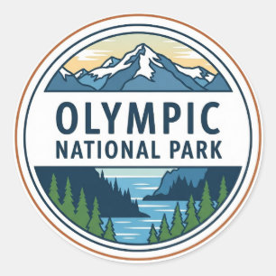 Washington olympic national park classic round sticker