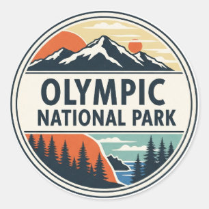 Washington olympic national park classic round sticker