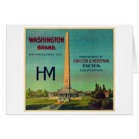 Washington Orange LabelExeter, CA Cards (Front Horizontal)