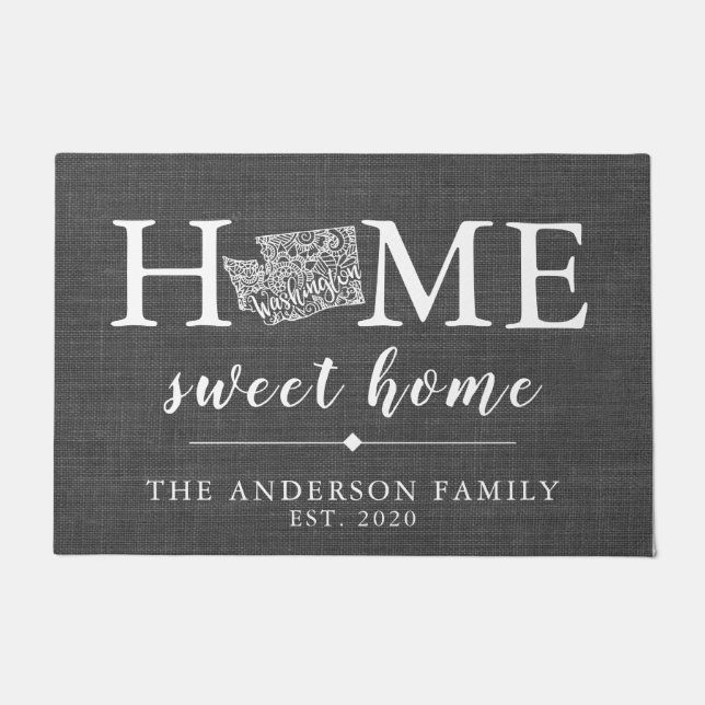 WASHINGTON Personalized State Doormat (Front)