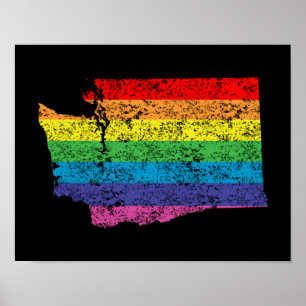 washington rainbow poster