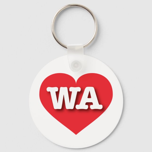 Washington Red Heart - I love WA Keychain (Front)