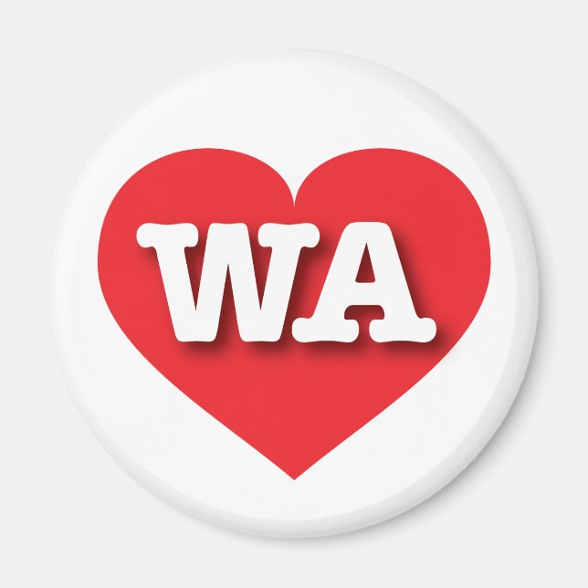 Washington Red Heart - I love WA Magnet (Front)