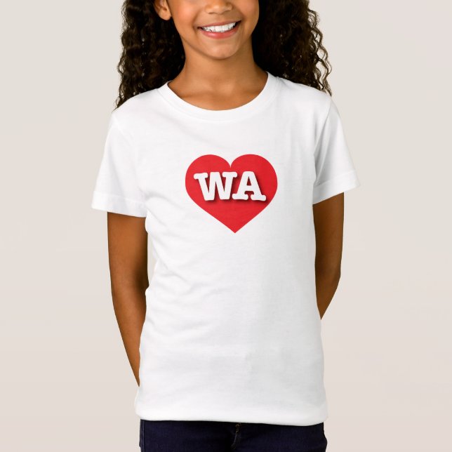 Washington Red Heart - I love WA T-Shirt (Front)