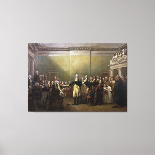 Washington Resigning his Commission John Trumbull Canvas Print