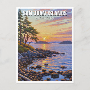 Washington san juan islands travel postcard