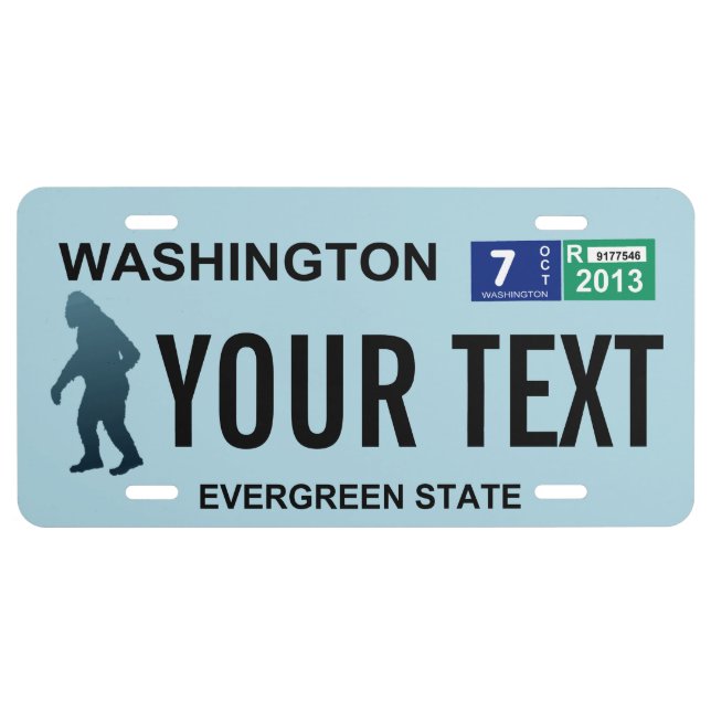 Washington Sasquatch License Plate (Front)