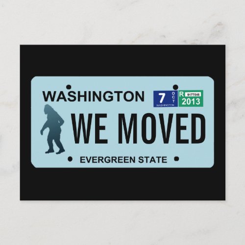 Washington Sasquatch License Plate Announcement Postcard