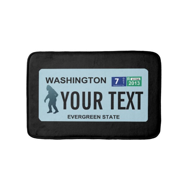 Washington Sasquatch License Plate Bath Mat (Front)