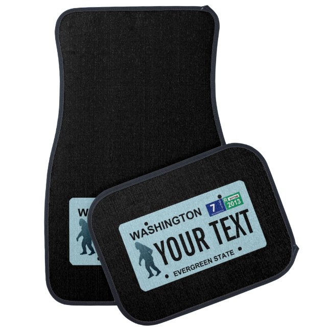 Washington Sasquatch License Plate Car Mat (Set)