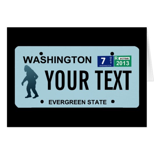 Washington Sasquatch License Plate Cards (Front Horizontal)